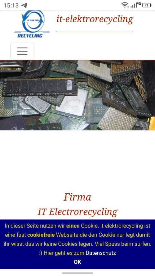 IT-Elektrorecycling un sitio web en HTML5.